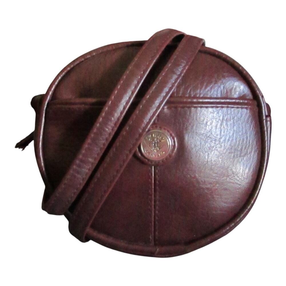Vintage Brown Round Camera Bag Mini Crossbody Purse